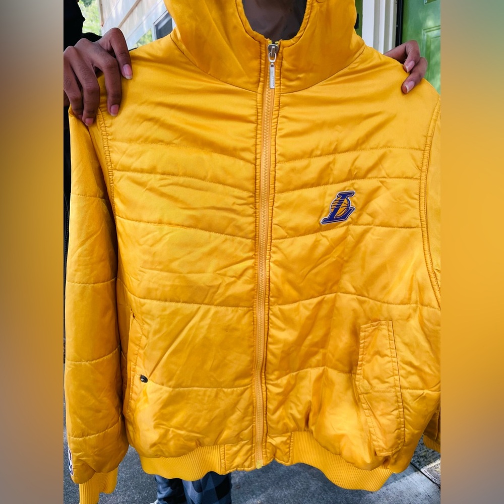 NBA Vintage Lakers zip up puff jacket